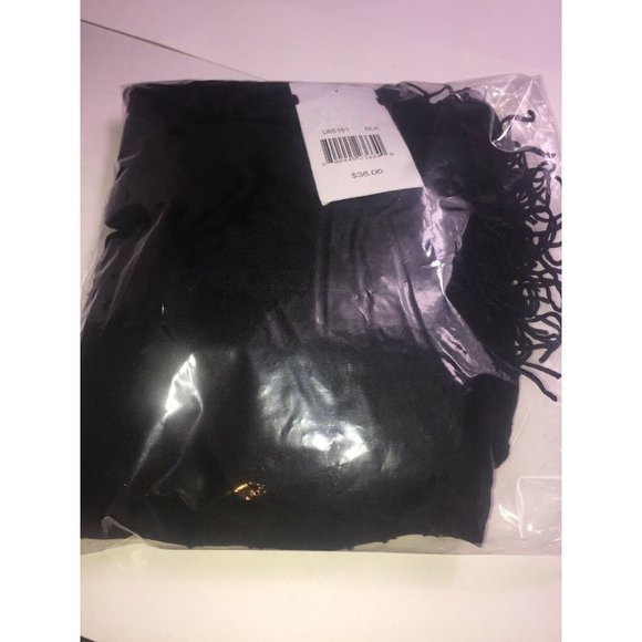 Cejon Solid Swiss Dot Fringe Cover Up in Black - Picture 4 of 5